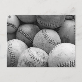 Vintage Baseballs in Black and White Postcard