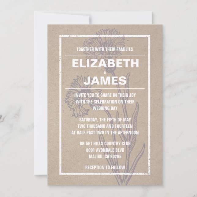 Vintage Basic Wedding Invitations (Front)