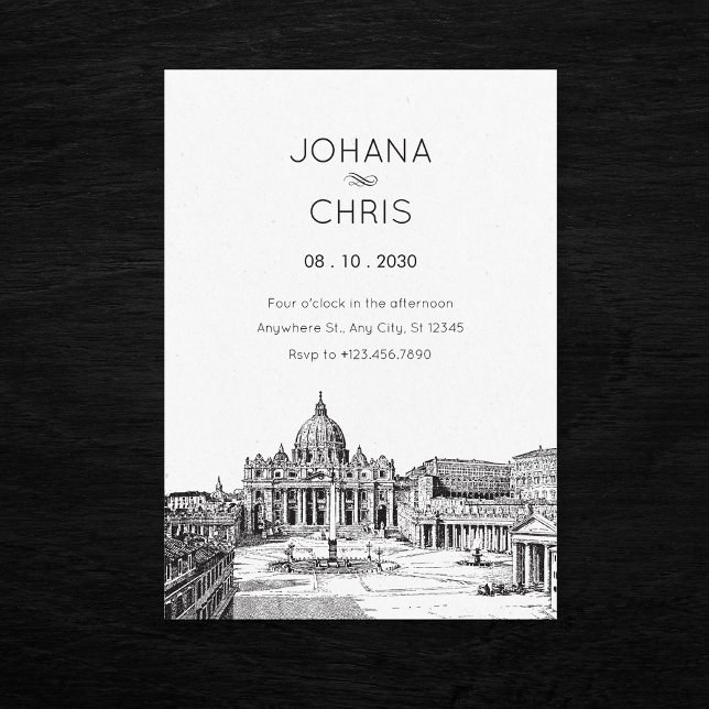 Vintage Basilica cathedral wedding  Invitation (Creator Uploaded)