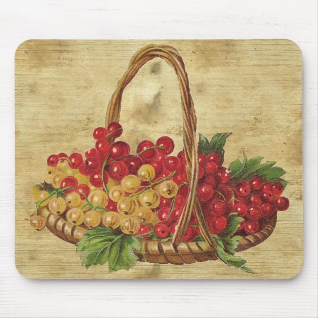 Vintage Basket of Grapes Mousepad (Front)