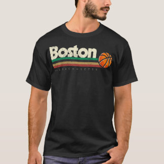 Vintage Basketball Boston City B-Ball Retro Stripe T-Shirt