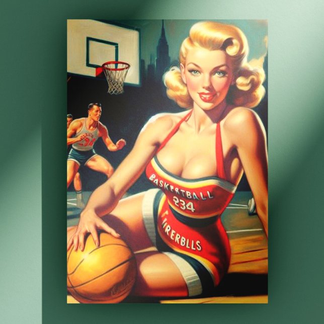 Vintage Basketball Girl Postcard (Creator Uploaded)