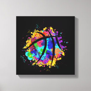 Vintage Basketball Graphic Design  Cool Basketball Canvas Print