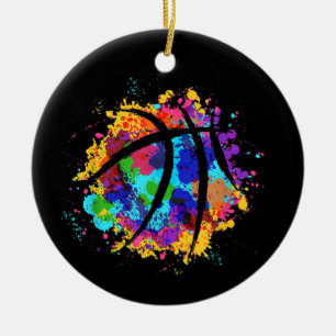 Vintage Basketball Graphic Design  Cool Basketball Ceramic Ornament