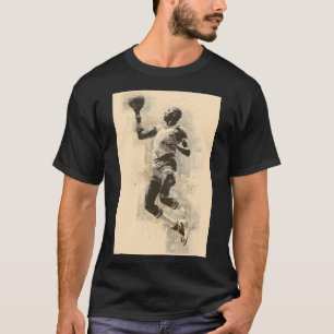 Vintage Basketball Layup — Halftone Sports Illustr T-Shirt
