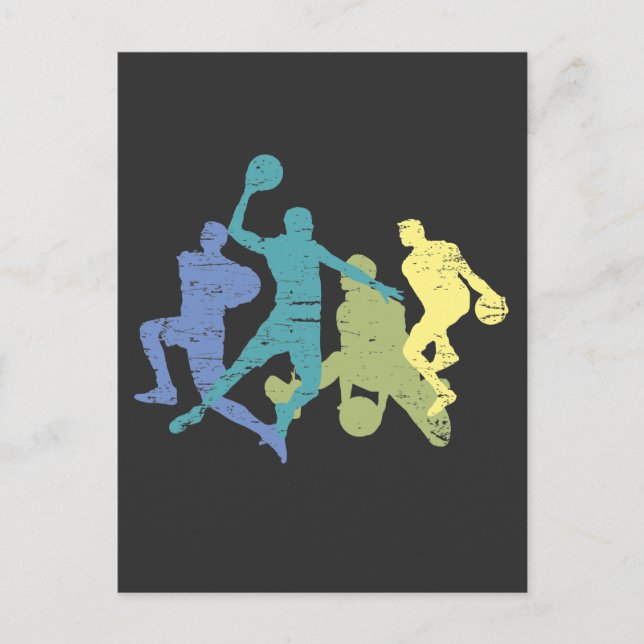 Vintage Basketball Player Tricks Ball Sport Lover Postcard (Front)