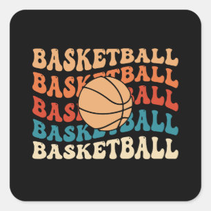 Vintage Basketball Typography Retro Sports Design Square Sticker