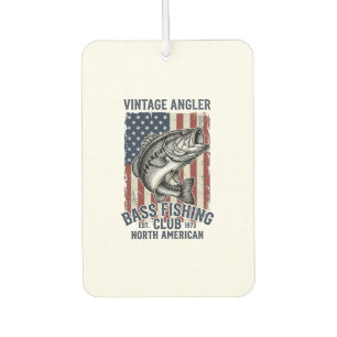 Vintage Bass Fishing American Flag Shirt Design (2 Air Freshener