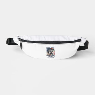 Vintage Bass Fishing American Flag Shirt Design (2 Fanny Pack
