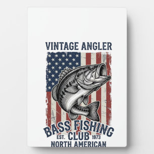 Vintage Bass Fishing American Flag Shirt Design (2 Plaque