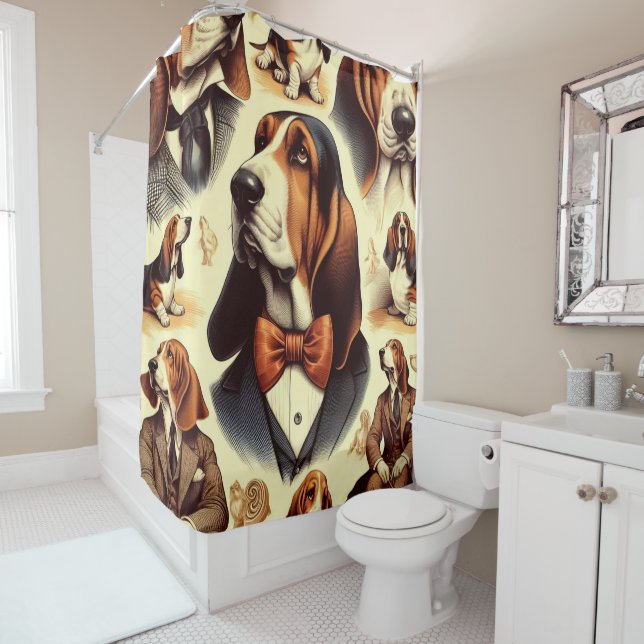 Vintage Basset Hound  Illustration (In Situ)