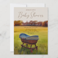 Vintage Bassinet Watercolor Fall Farm Baby Shower