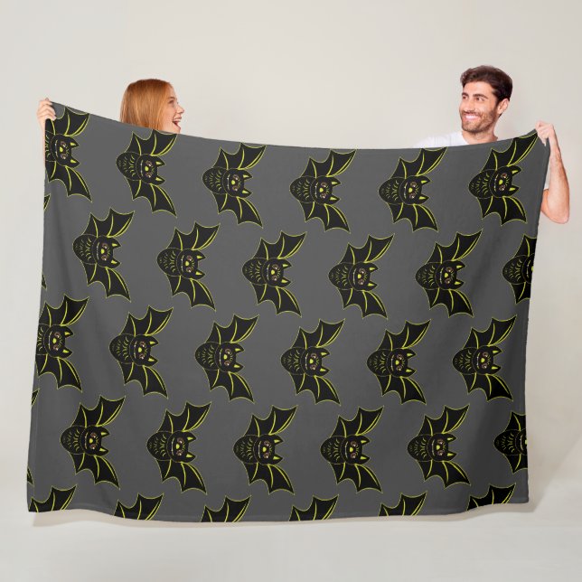 Vintage Bat Fleece Blanket (In Situ)