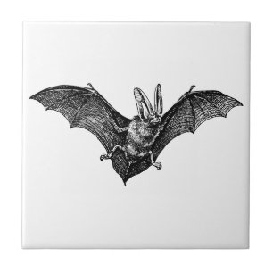 Vintage Bat Gothic Vampire Tile