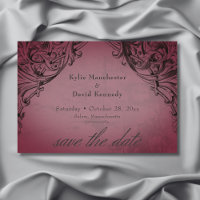 Vintage Bat Until Death Burgundy Wedding