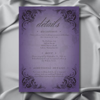 Vintage Bat Until Death Purple Wedding Details