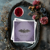 Vintage Bat Until Death Purple Wedding