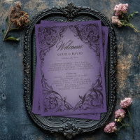 Vintage Bat Until Death Purple Wedding