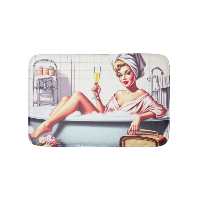 Vintage Bath Pin-Up Mat (Front)