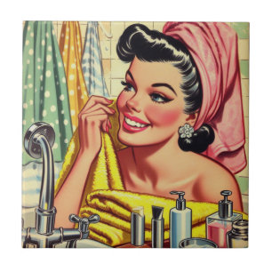 Vintage Bath Pin Up Tile
