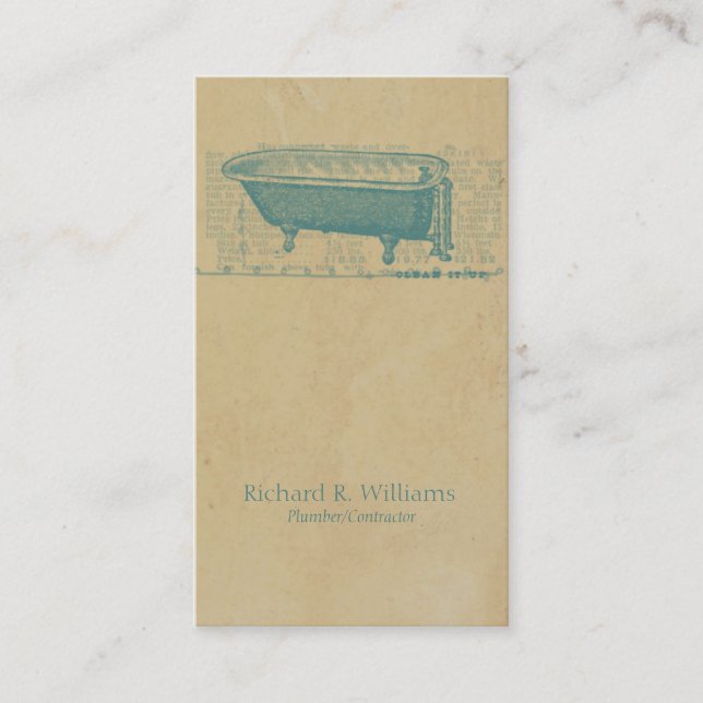 Vintage Bathtub Business Card (Front)