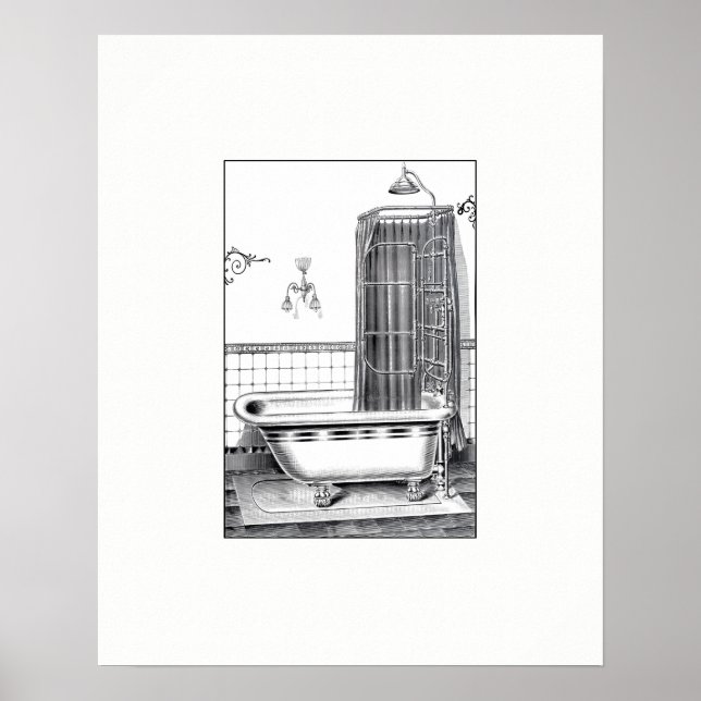 Vintage Bathtub Poster (Front)