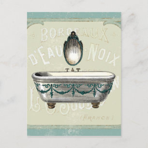 Vintage Bathtub with Mirror Postcard
