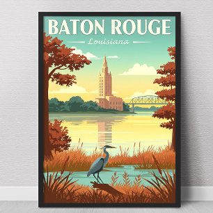 Vintage Baton Rouge Louisiana Poster