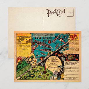 Vintage Battle Game Ad Postcard