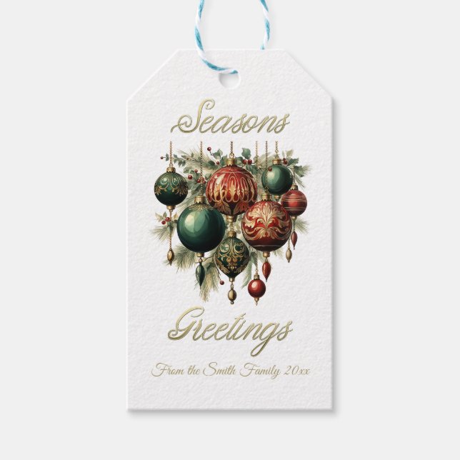 Vintage Bauble Christmas Gift Tag (Front)