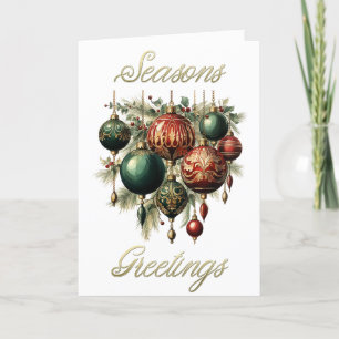 Vintage Baubles Christmas Card