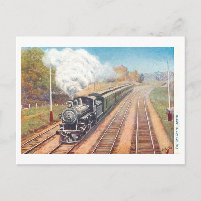 Vintage Bay State Limited Train Postcard (Front)