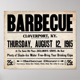 Vintage BBQ - Barbeque All You Can Eat Print