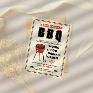 Vintage BBQ Party Invitation