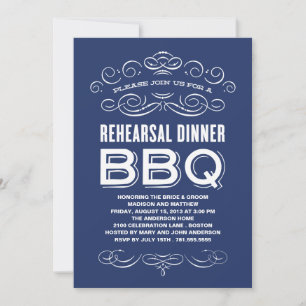 VINTAGE BBQ REHEARSAL DINNER BBQ INVITATION