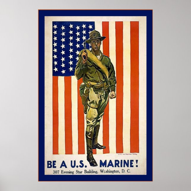 Vintage Be a U.S. Marine! Poster (Front)