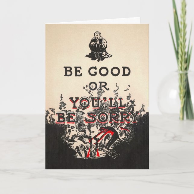 Vintage "Be Good" Devil Customizable Card (Front)