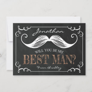 Vintage Be My Best Man   Groomsmen Invitation