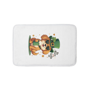 Vintage Be There With Bells On Dog St Patricks Day Bath Mat