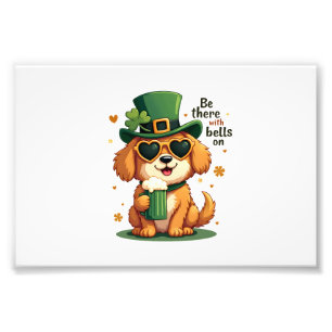 Vintage Be There With Bells On Dog St Patricks Day Photo Print