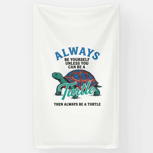Vintage Be Yourself Turtle Shirt Design_1 Banner (Vertical)