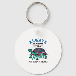 Vintage Be Yourself Turtle Shirt Design_1 Keychain