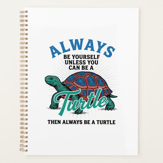 Vintage Be Yourself Turtle Shirt Design_1 Planner (Front)
