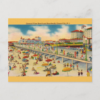 Vintage Beach and Boardwalk Ocean City NJ Postcard