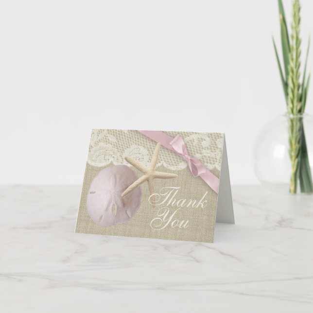Vintage Beach and Burlap Thank You (Front)