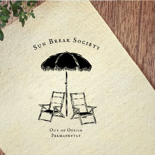 Vintage Beach Chairs   Coastal Lifestyle Branding Rubber Stamp