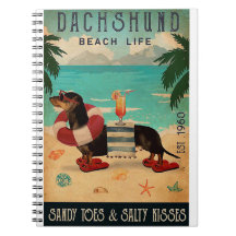 Vintage Beach Cocktail Life Dachshund