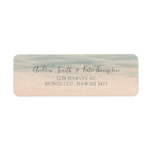 Vintage Beach Front Hawaii Mariage Adresse de reto
