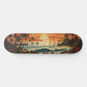 Vintage Beach Hawaii Skateboard