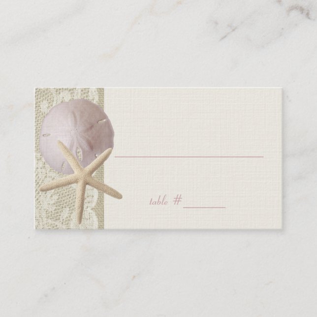 Vintage Beach Ivory Seating Cards (Front)